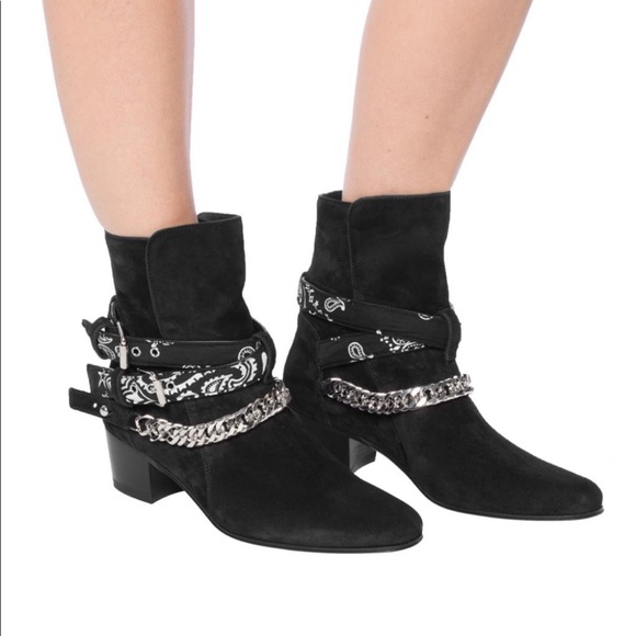 AMIRI Women Bandana Buckle Boots - Picture 9 of 10